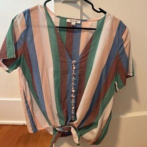 Madewell tie front shirt